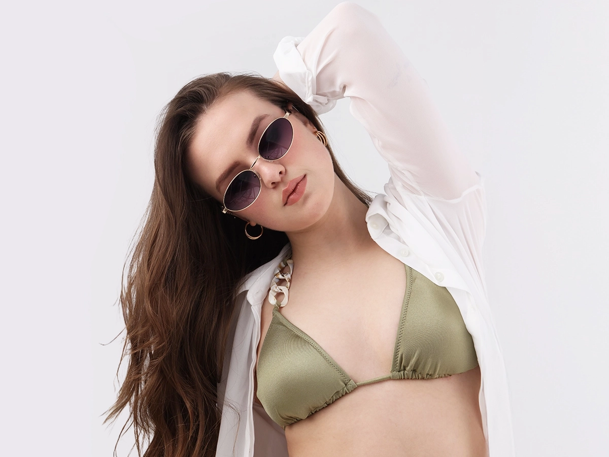Purple Tint Oval Sunglasses-1