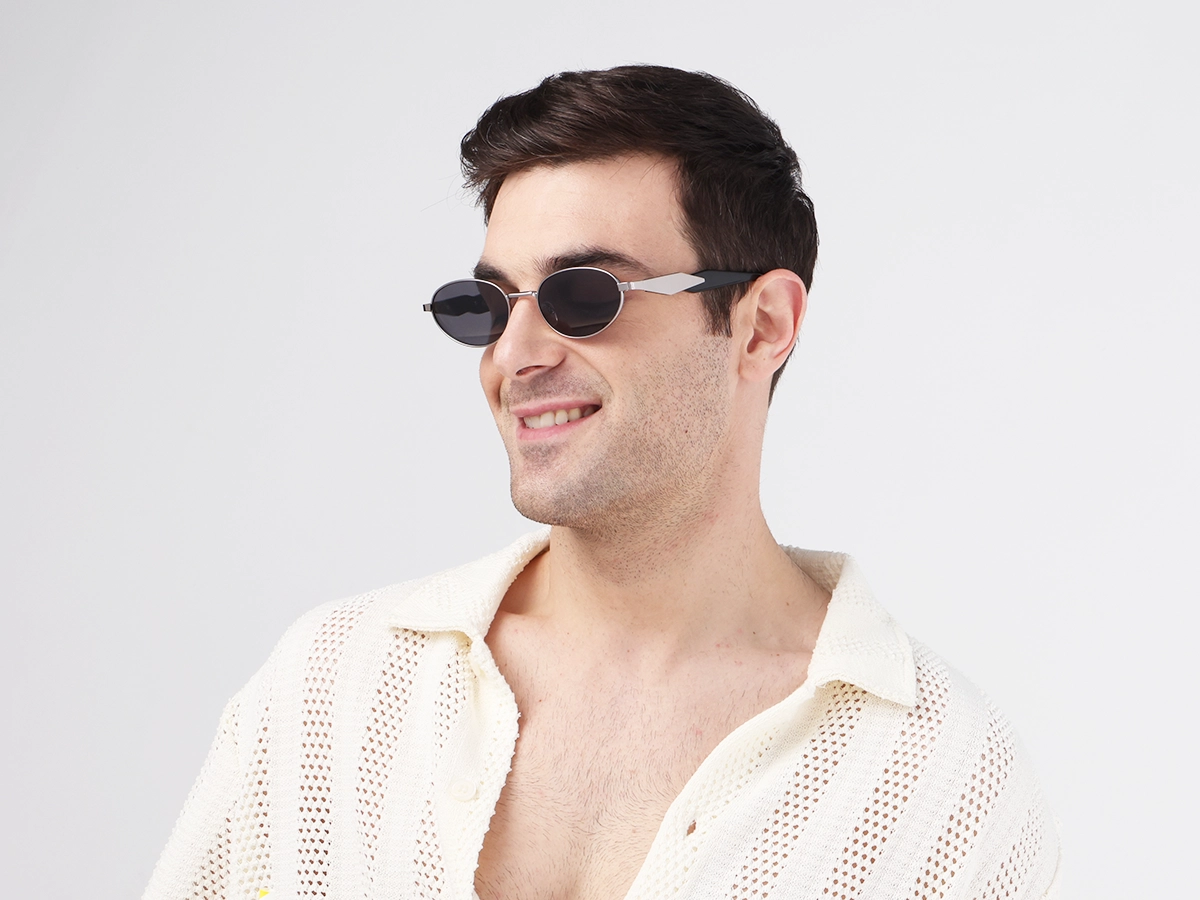 Oval keyhole Sunglasses With Purple Tint-1