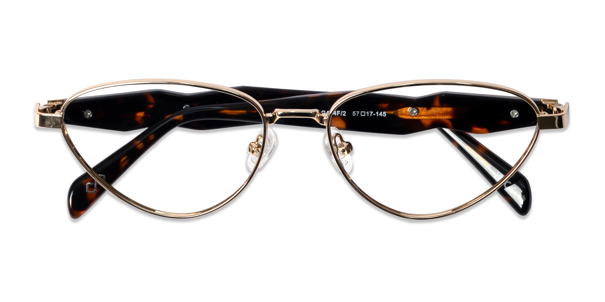 Champagne Gold Cat-Eye Glasses For Women 1