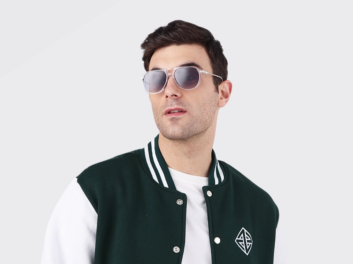 Crystal Clear Pilot Full Rim Sunglasses 1