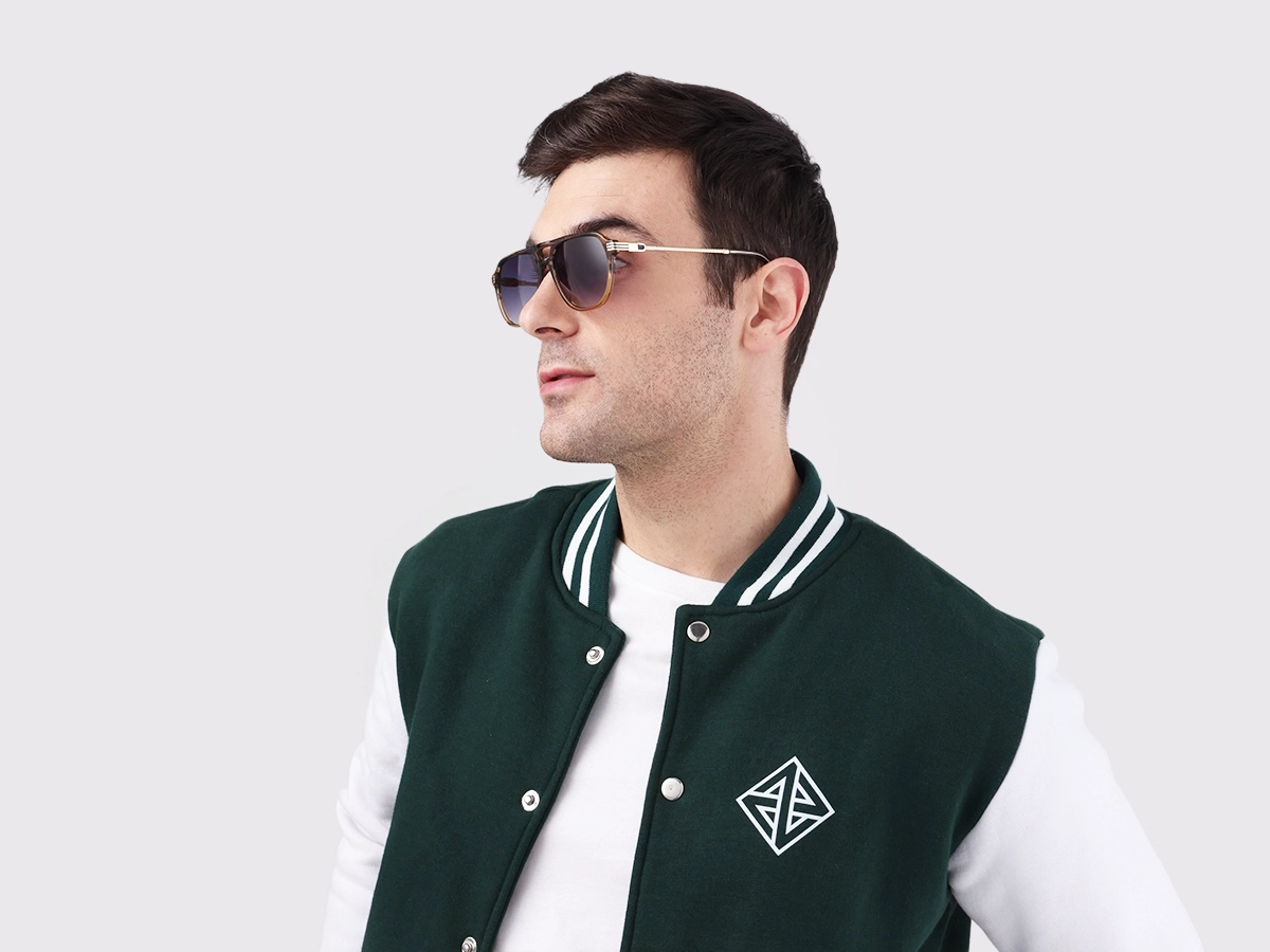 Crystal Gold & Black Marble Pilot Sunglasses 1