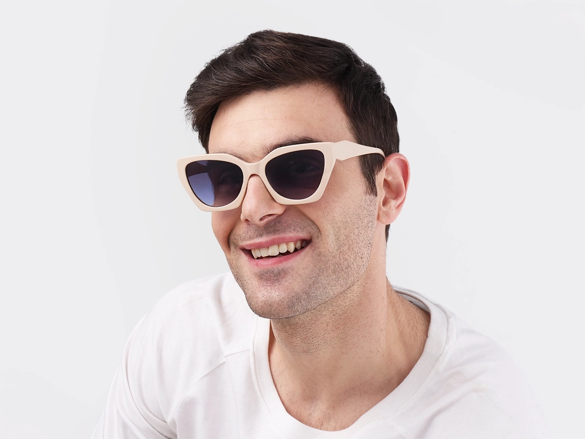 Bisque Cat-Eye Geometric Sunglasses-1