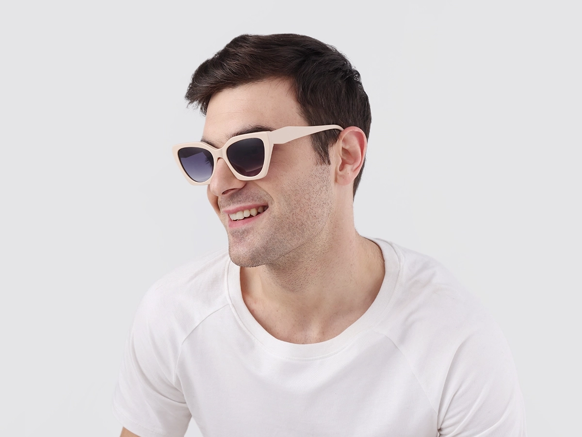 Bisque Cat-Eye Geometric Sunglasses-1