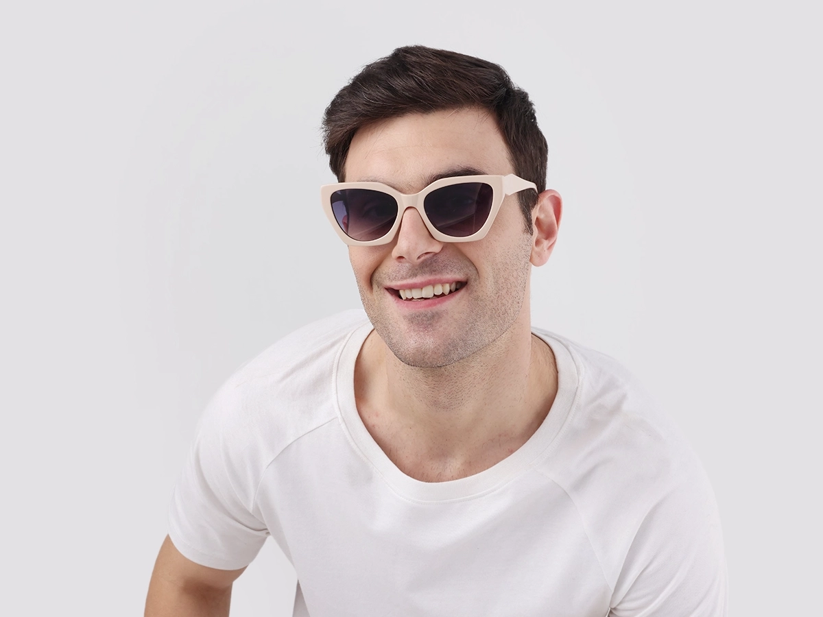 Bisque Cat-Eye Geometric Sunglasses-1