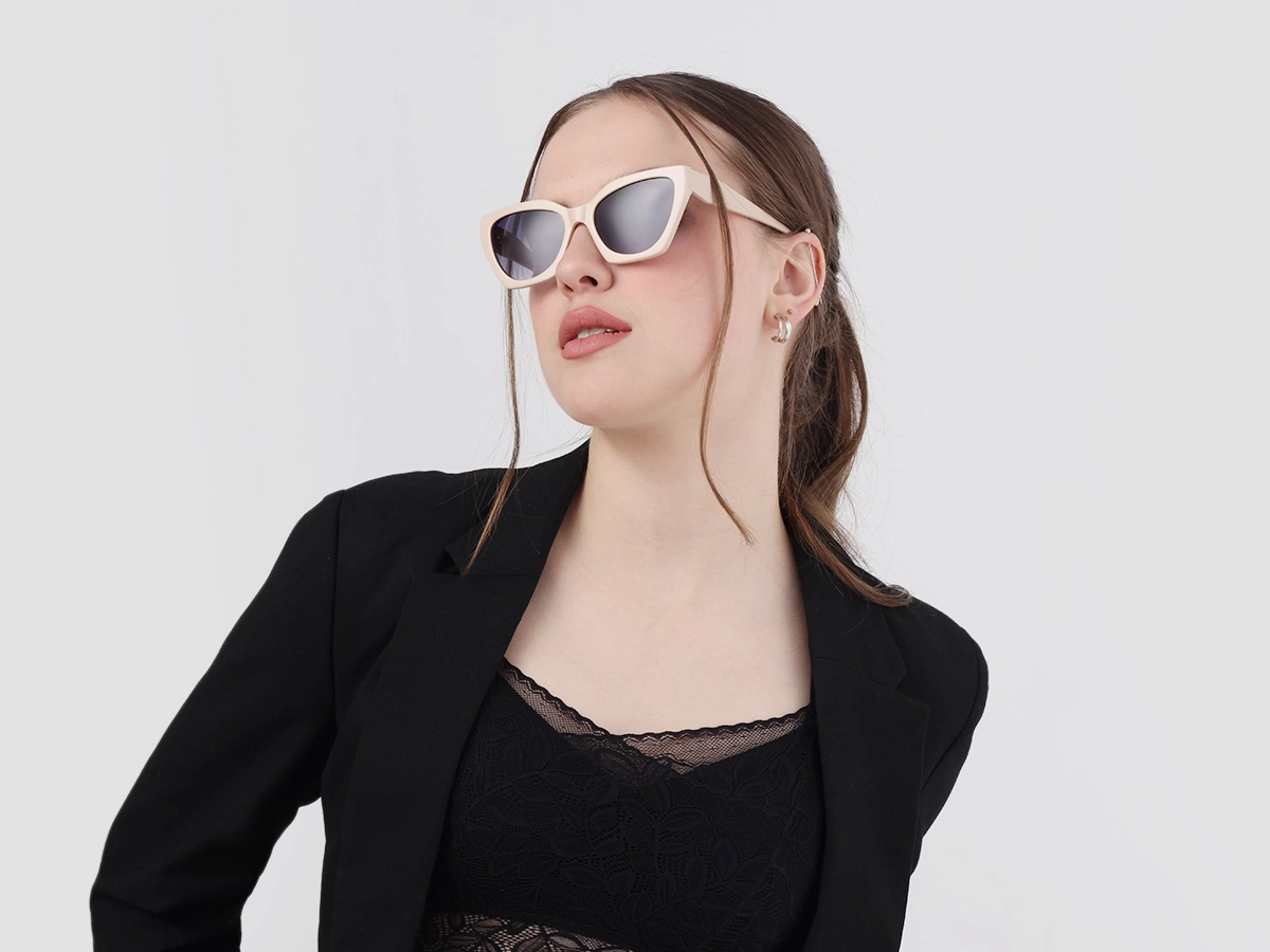Bisque Cat-Eye Geometric Sunglasses-1