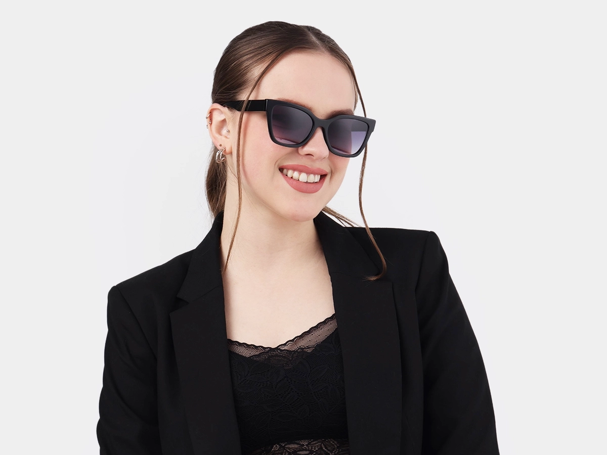  Black Acetate Square Sunglasses-1