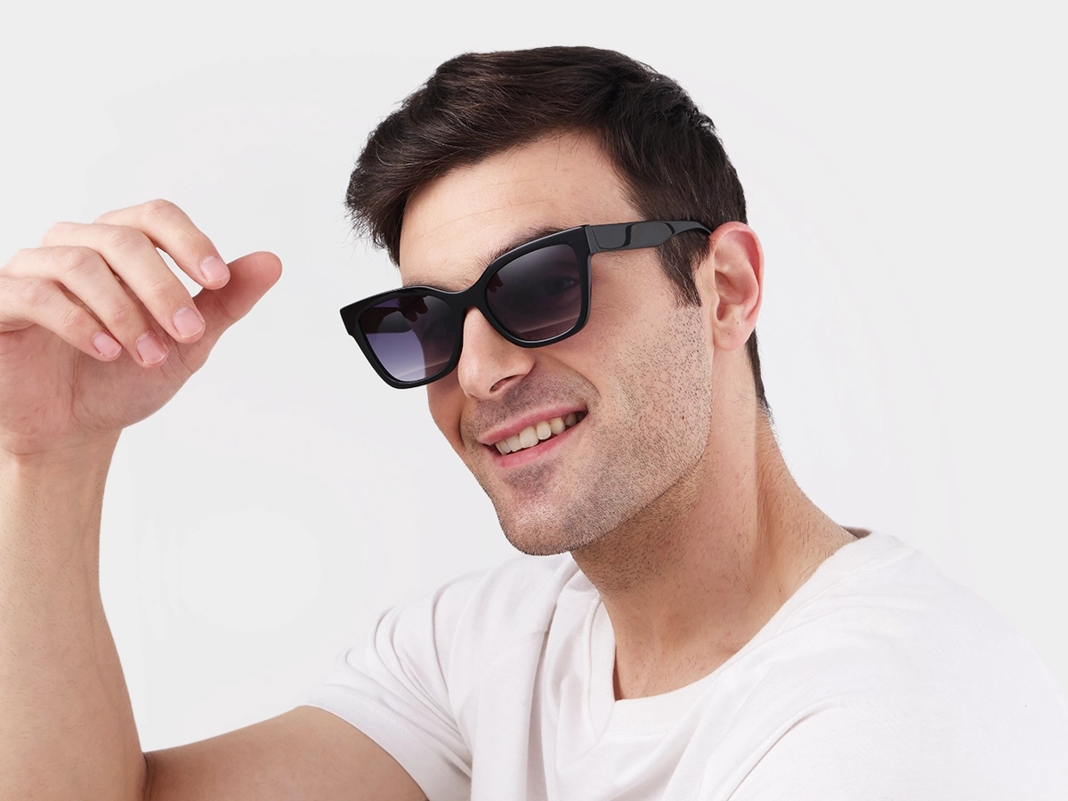  Black Acetate Square Sunglasses-1