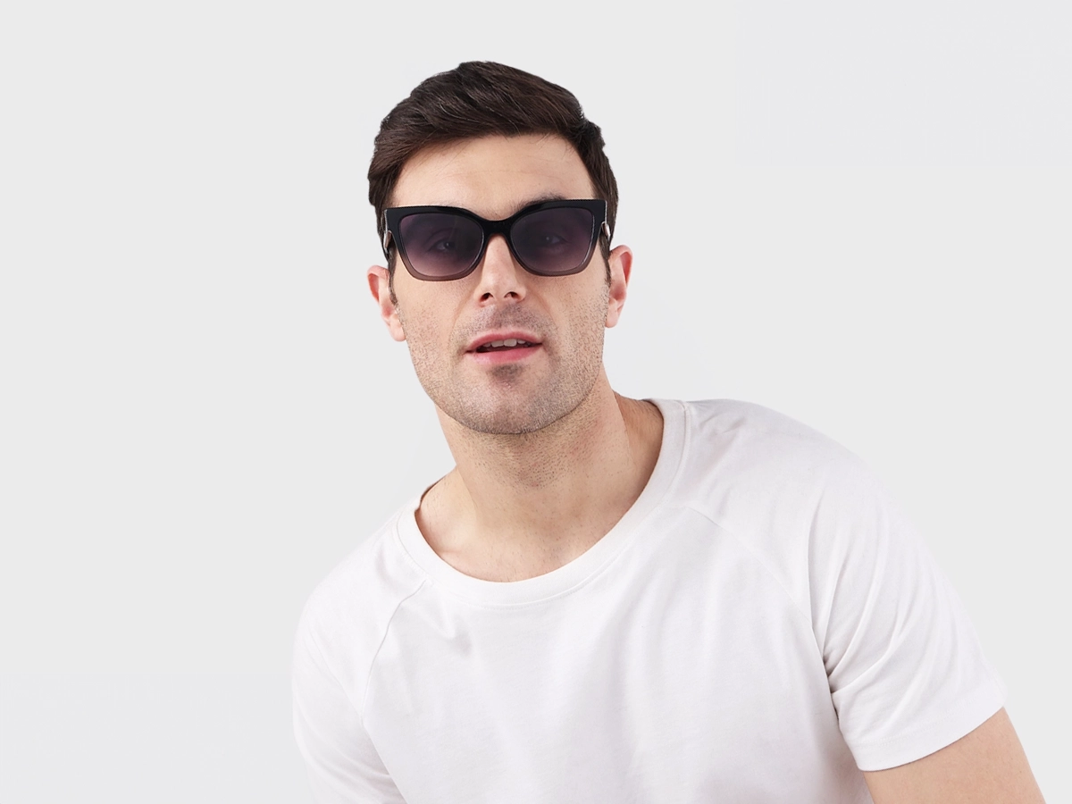 Black & Grey Ombre Acetate Sunglasses-1