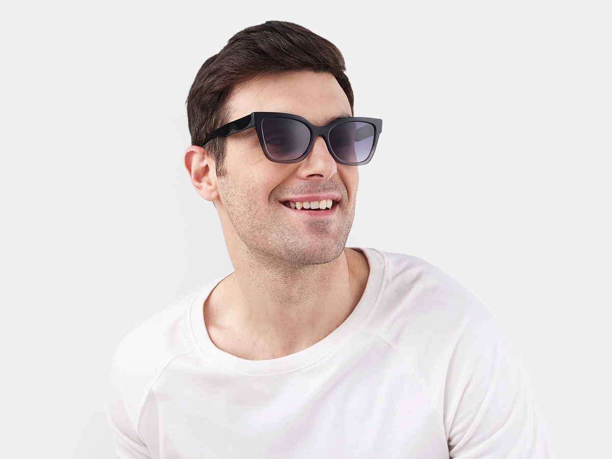 Black & Grey Ombre Acetate Sunglasses-1