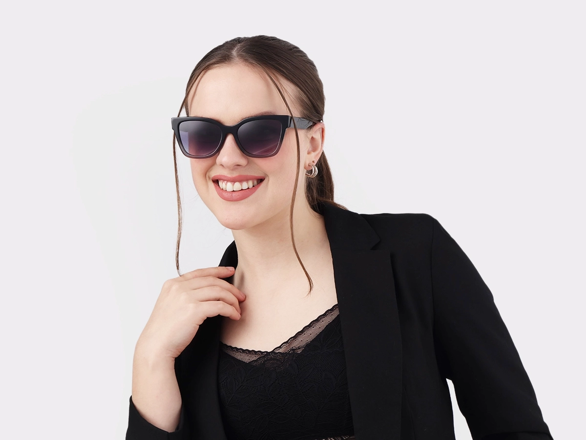 Black & Grey Ombre Acetate Sunglasses-1