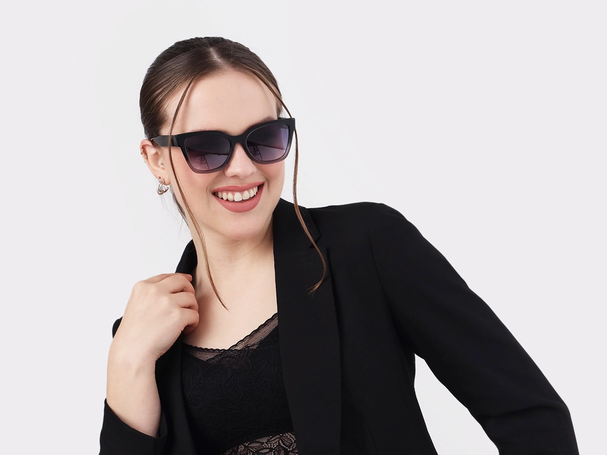 Black & Grey Ombre Acetate Sunglasses-1