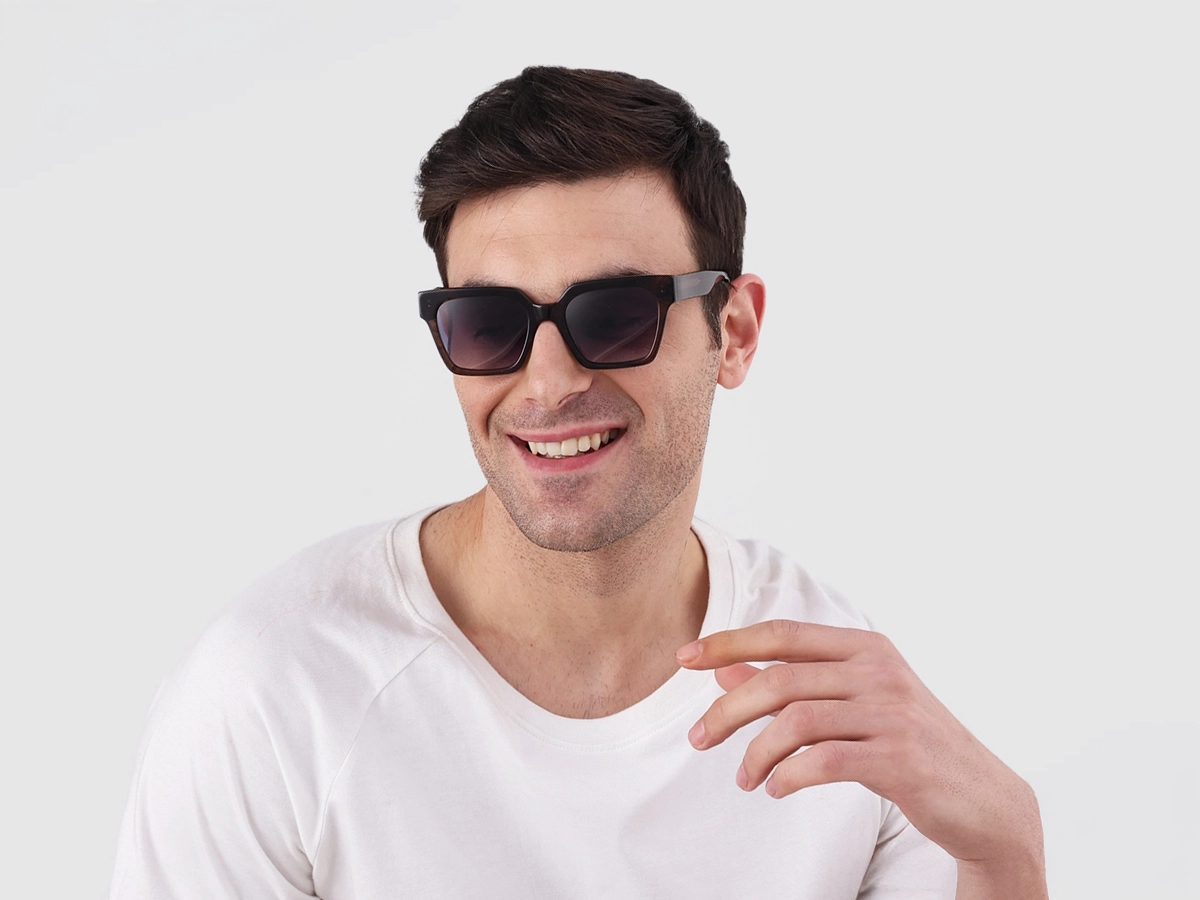 Crystal Burnt Umber Square Sunglasses-1