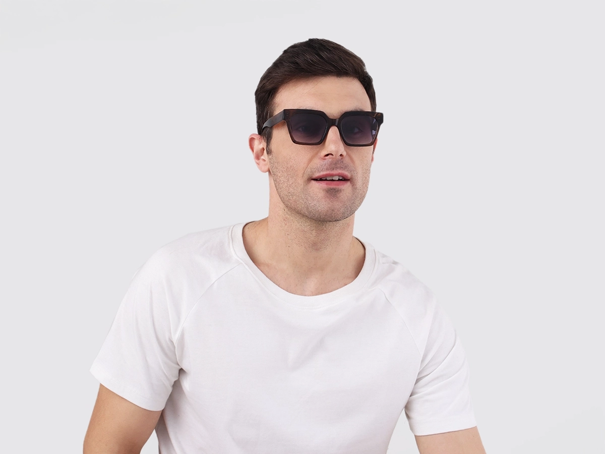 Crystal Burnt Umber Square Sunglasses-1