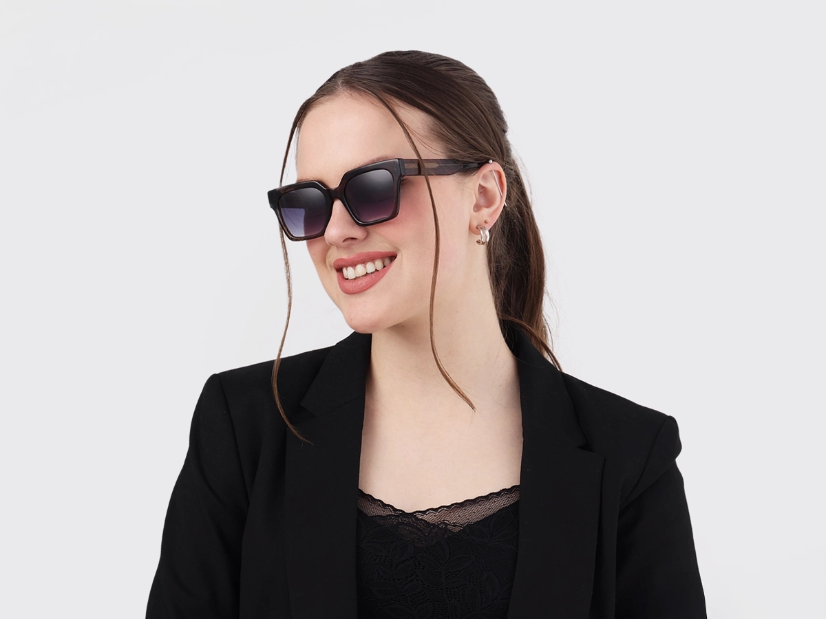 Crystal Burnt Umber Square Sunglasses-1