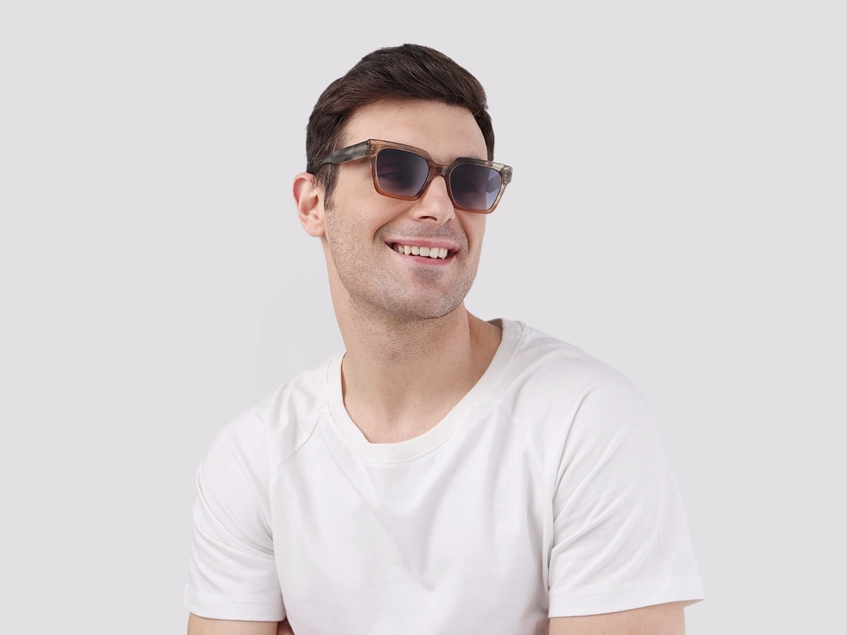 Crystal Nude Ombre Square Sunglasses-1