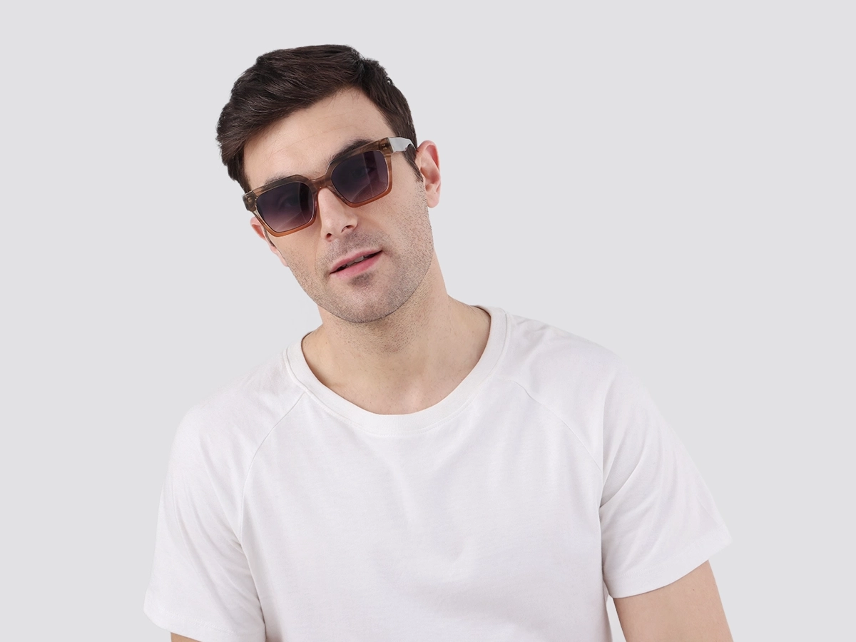 Crystal Nude Ombre Square Sunglasses-1
