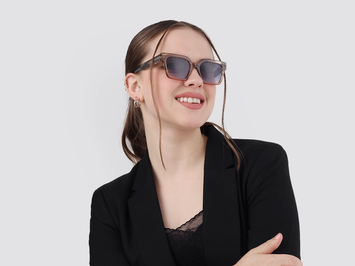 Crystal Nude Ombre Square Sunglasses-1