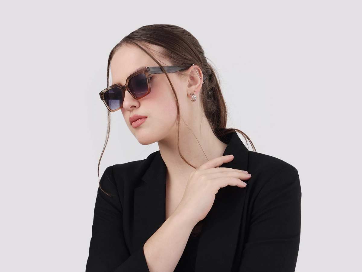 Crystal Nude Ombre Square Sunglasses-1
