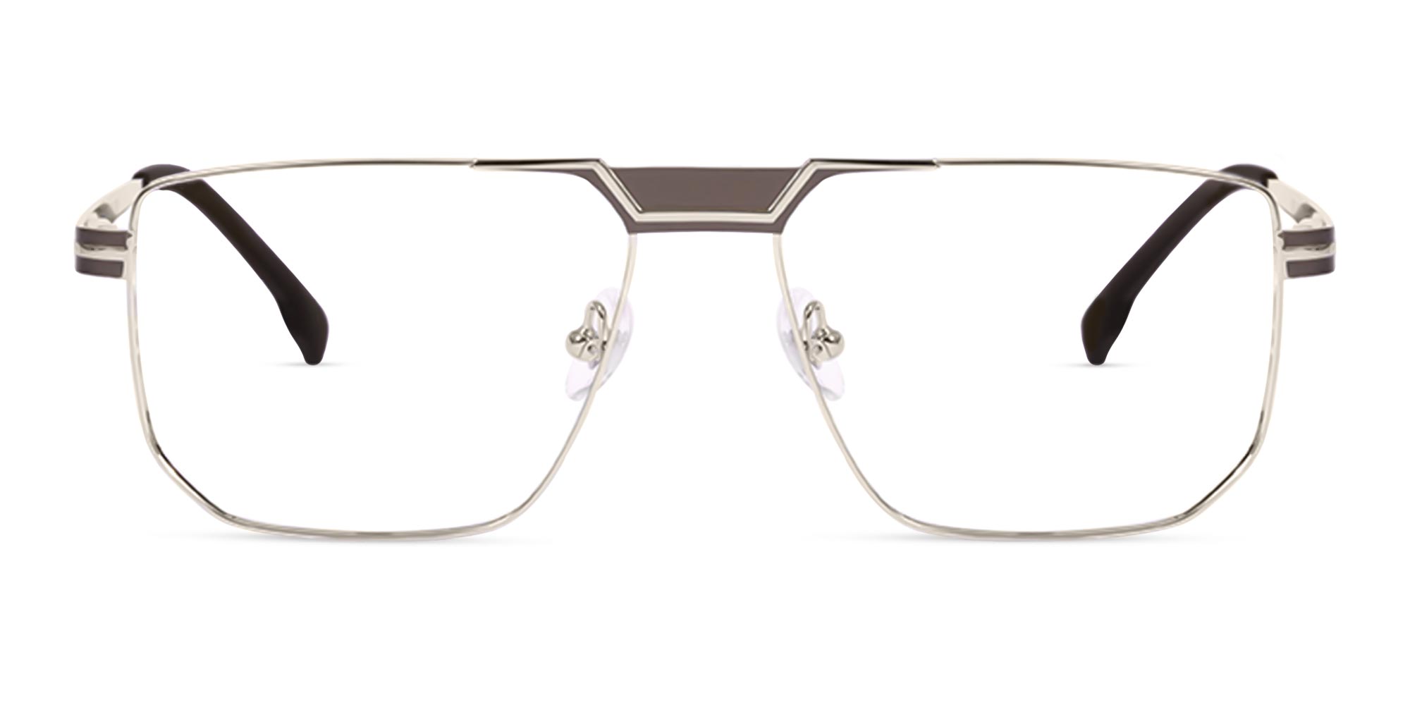 Rectangle Gold Frame Glasses-1