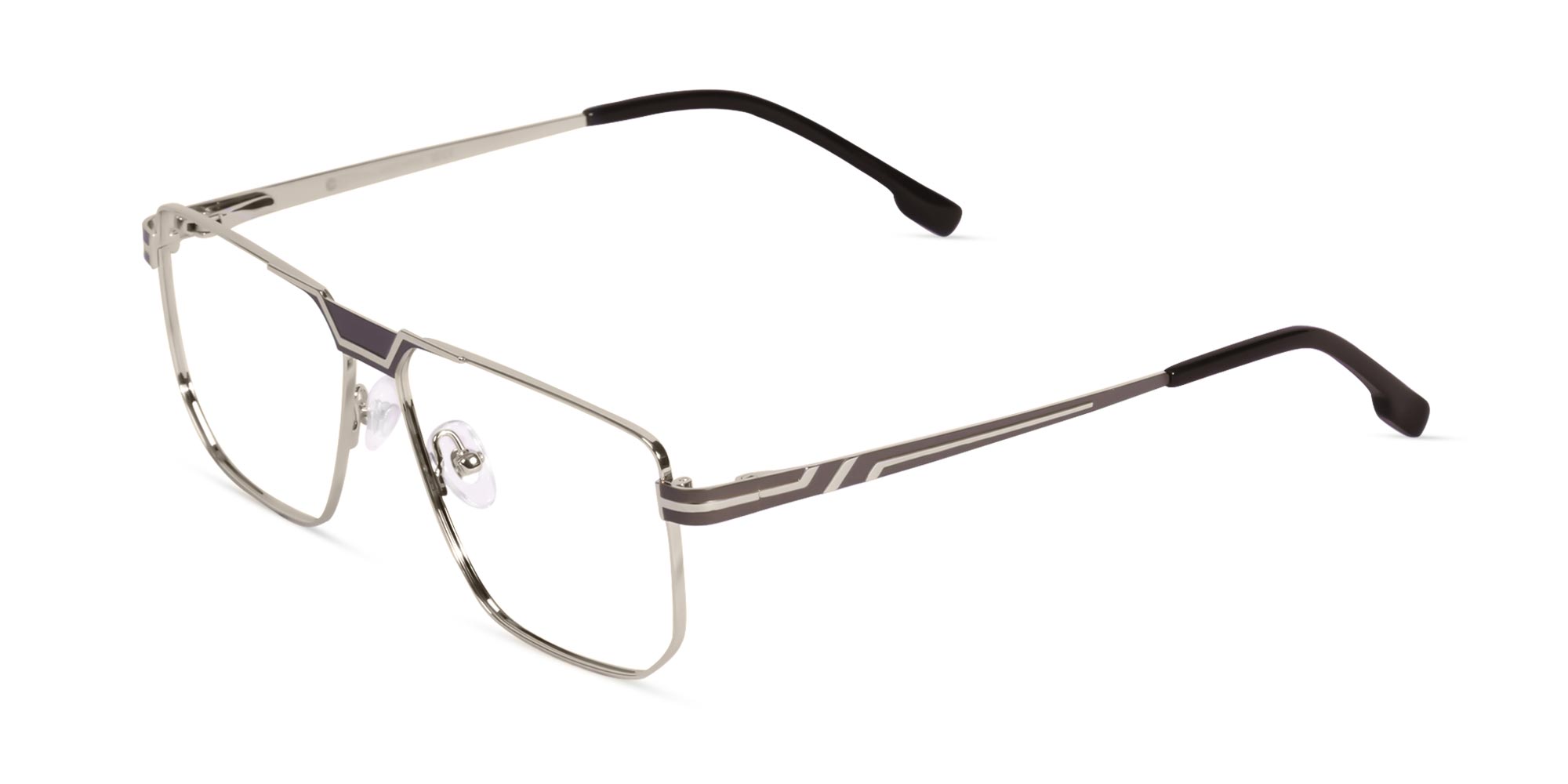 Rectangle Gold Frame Glasses-1