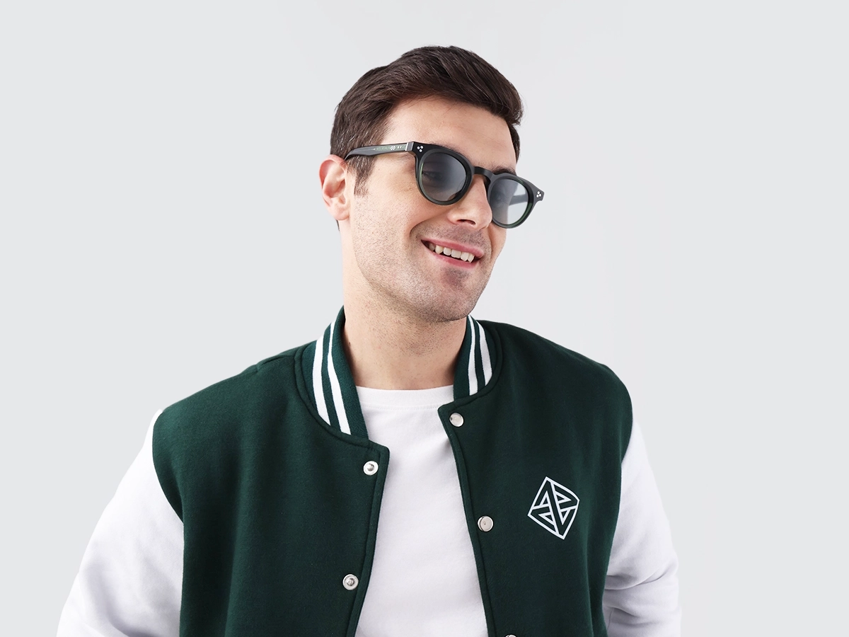 Crystal Hunter Green Cat Eye Sunglasses-1