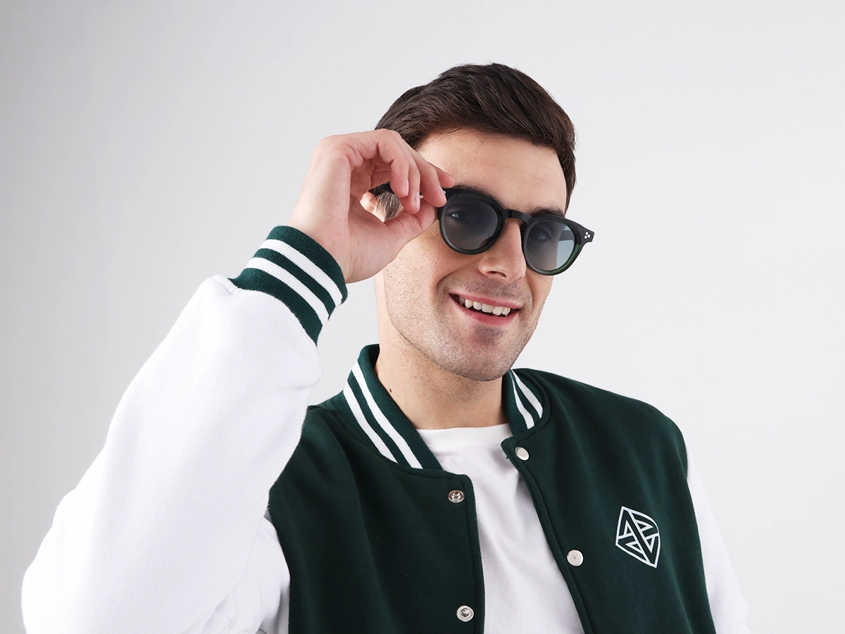 Crystal Hunter Green Cat Eye Sunglasses-1