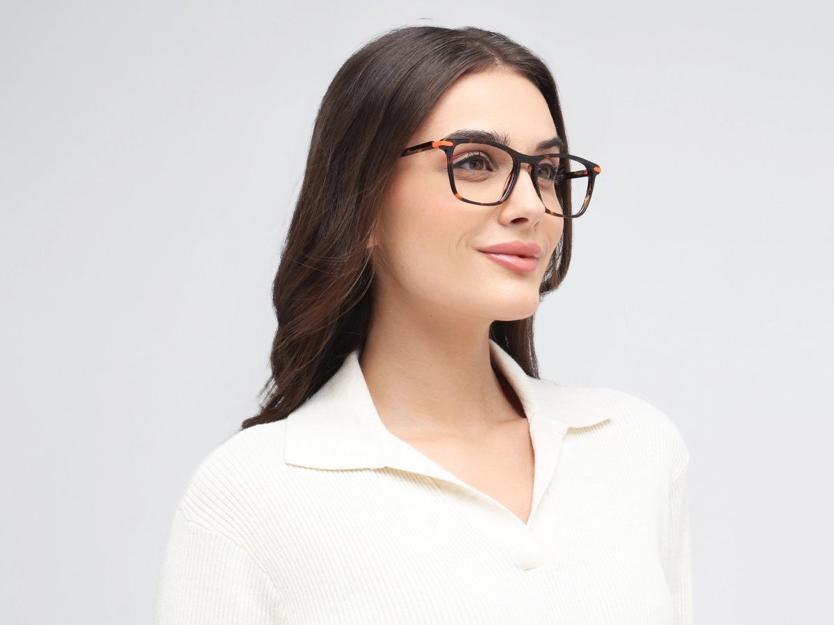 Tortoise Shell Rectangle Glasses 1