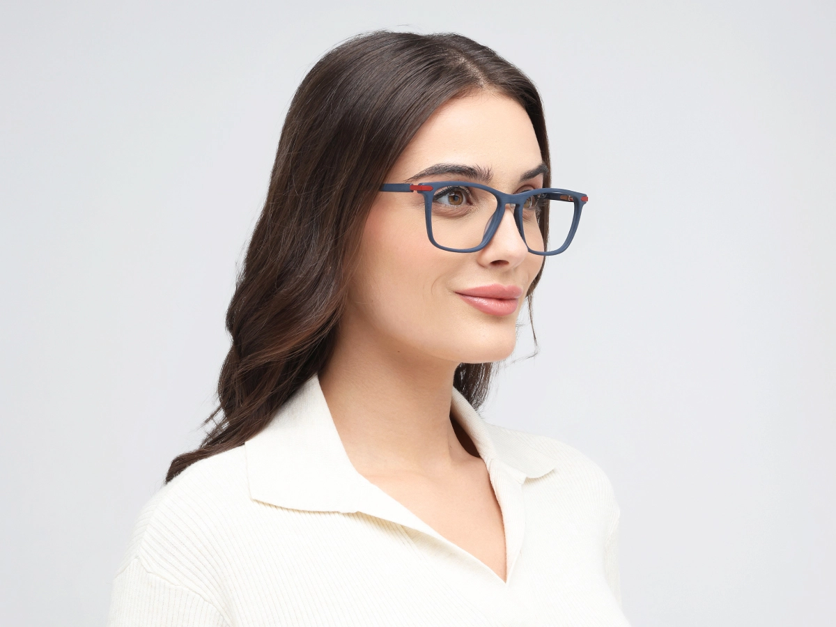 Matte Slate Grey Rectangle Glasses 1