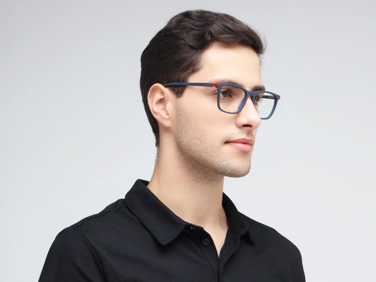 Matte Slate Grey Rectangle Glasses 1