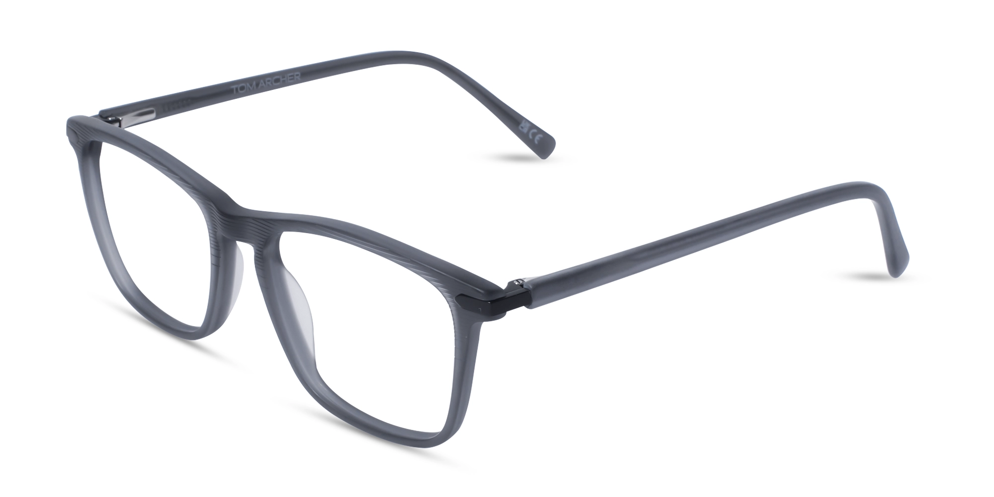 Matte Grey Rectangle Keyhole Glasses 1