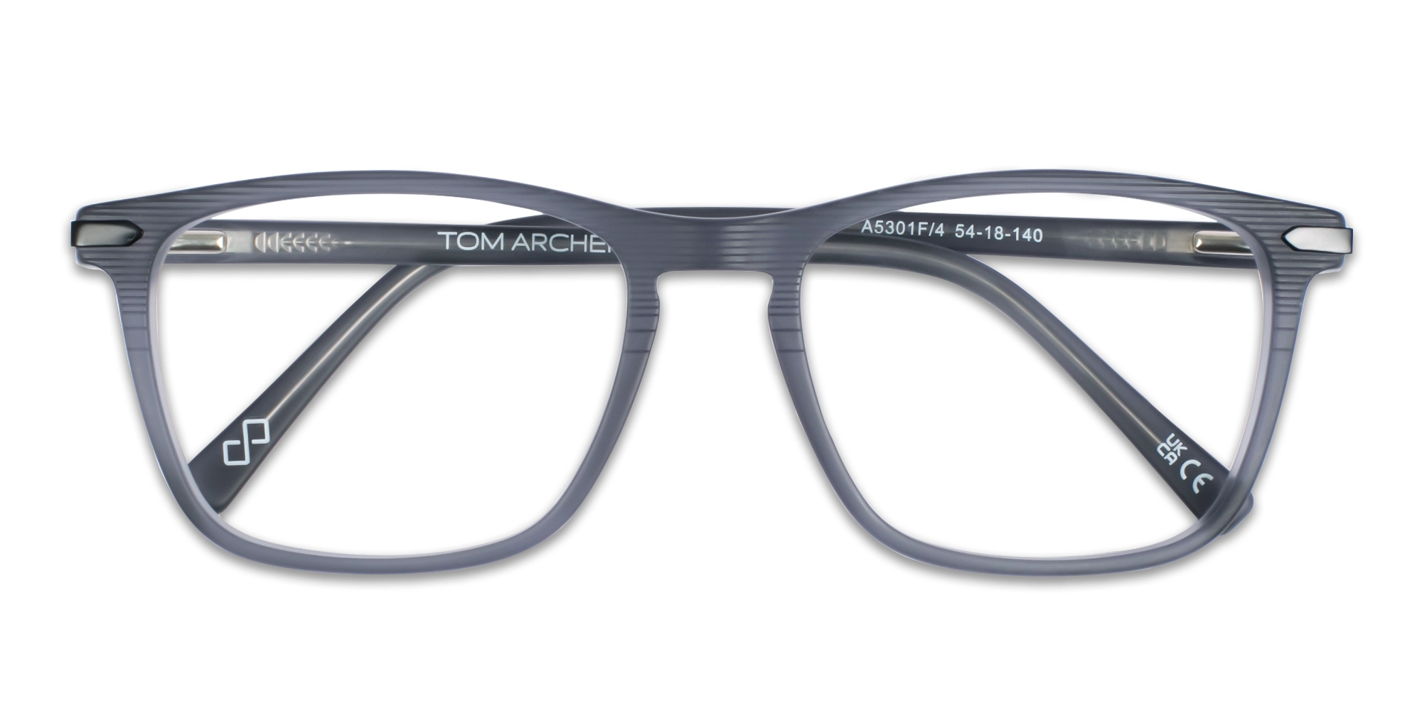 Matte Grey Rectangle Keyhole Glasses 1