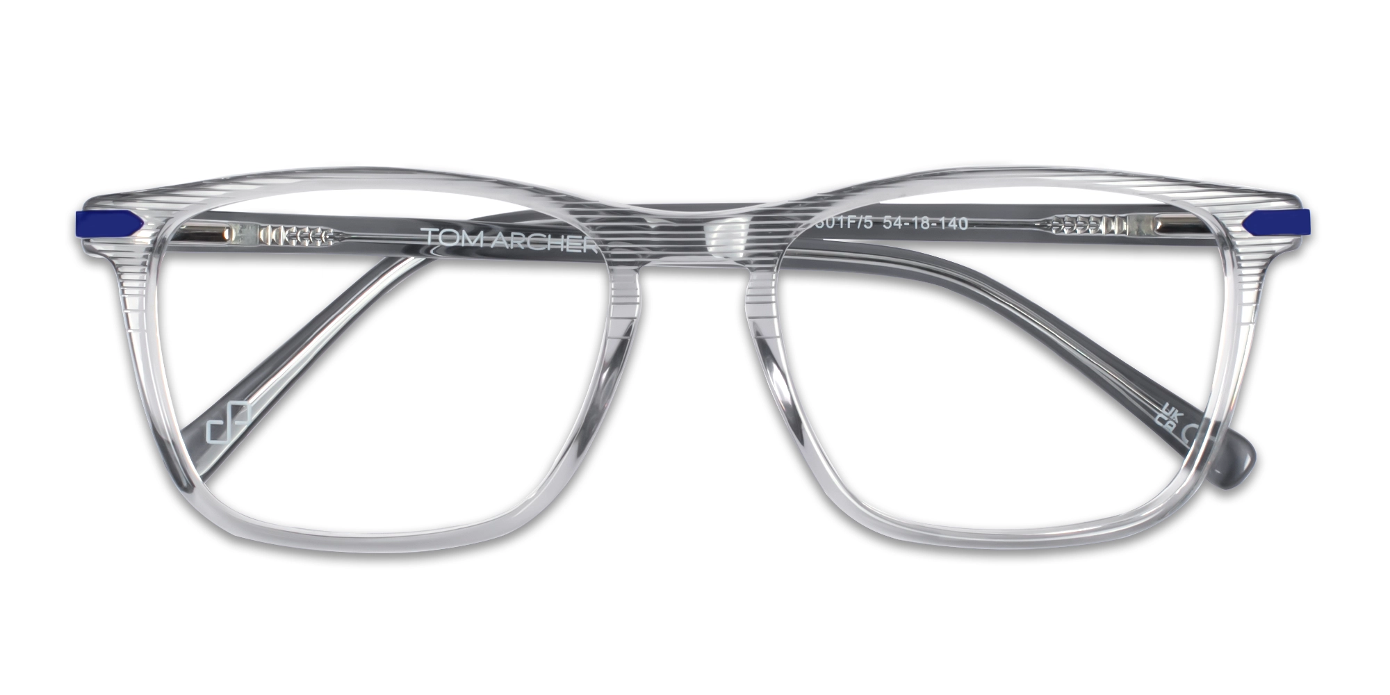 Crystal Grey Rectangle Keyhole Glasses 1