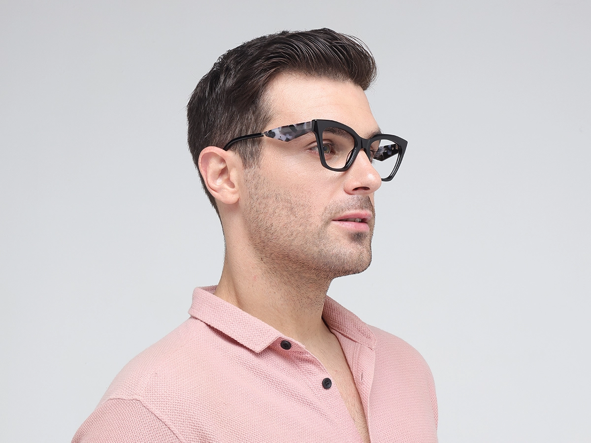 Black Square Cateye Glasses-1