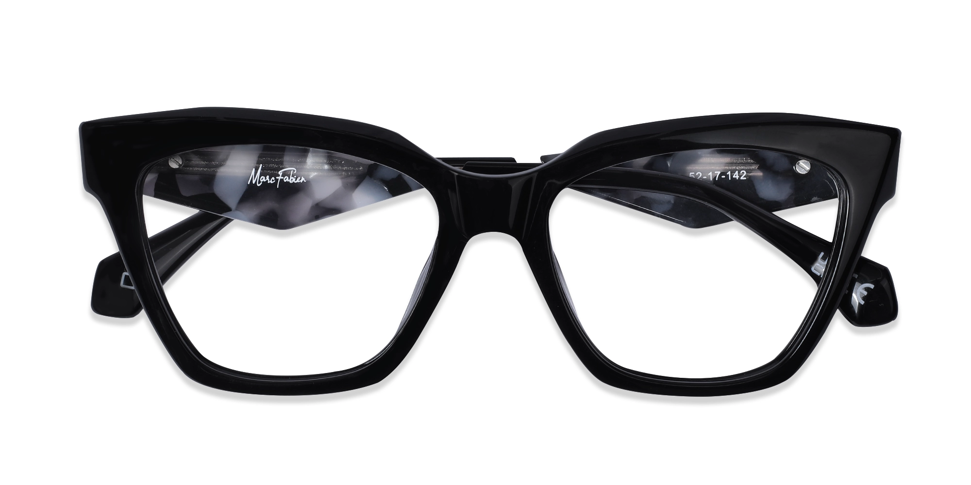 Black Square Cateye Glasses-1