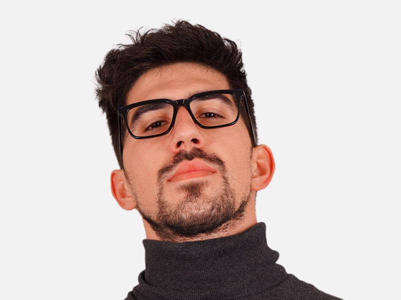 black square full rim glasses-1