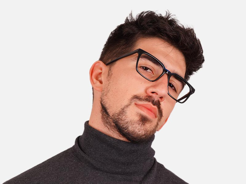 black square full rim glasses-1