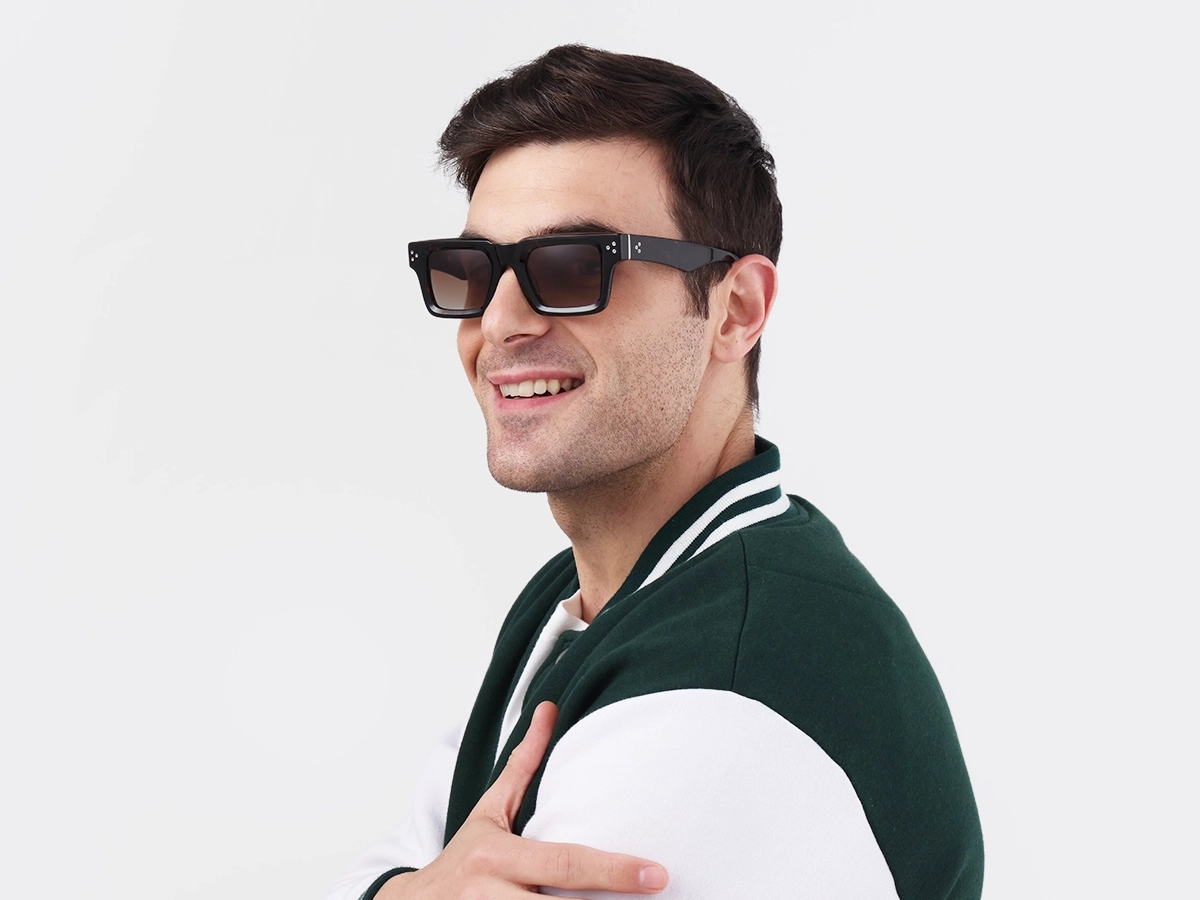 Dark Tortoise Square Acetate Full Rim Sunglasses 1