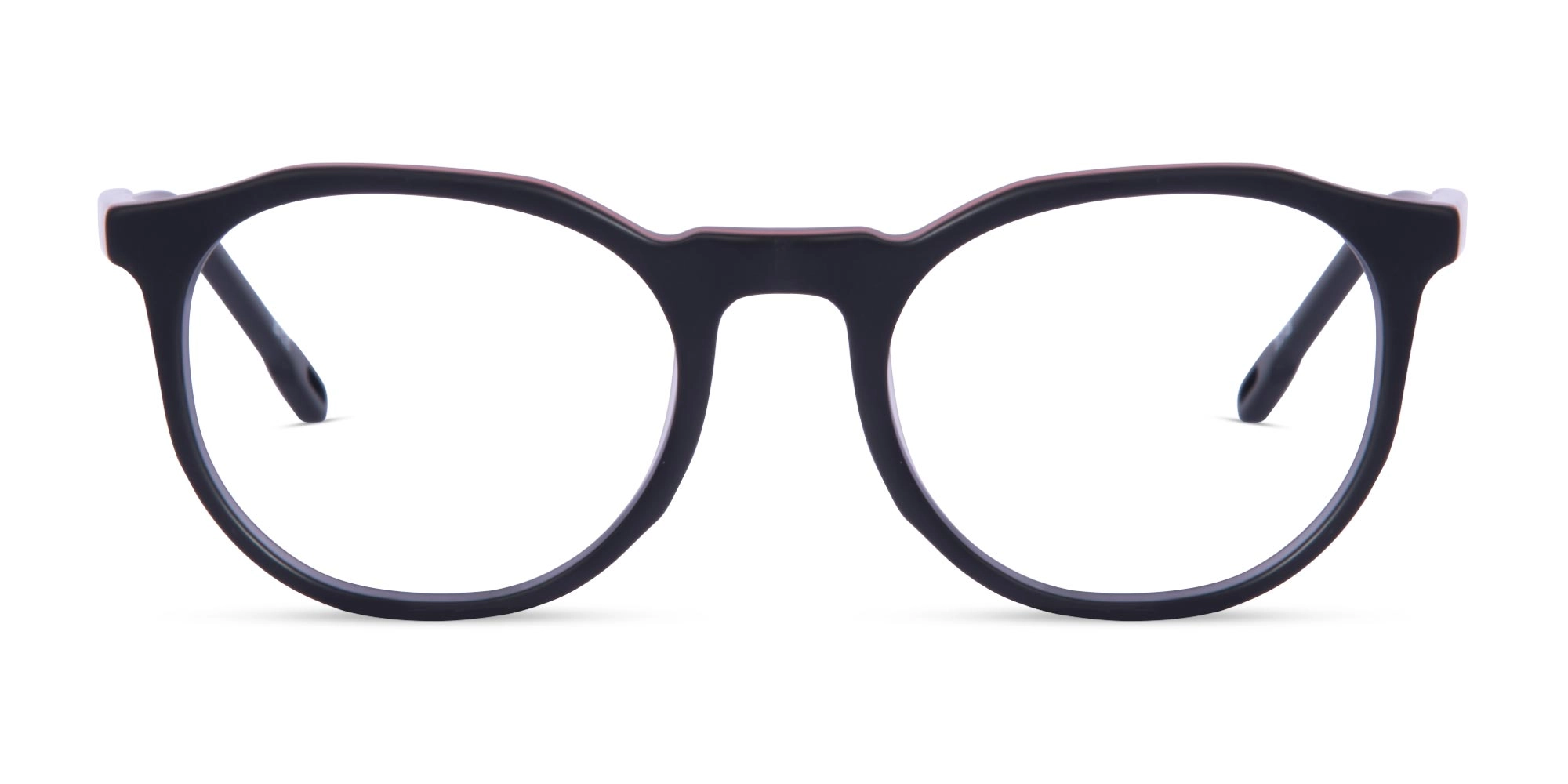 Matte Black Round Glasses-1
