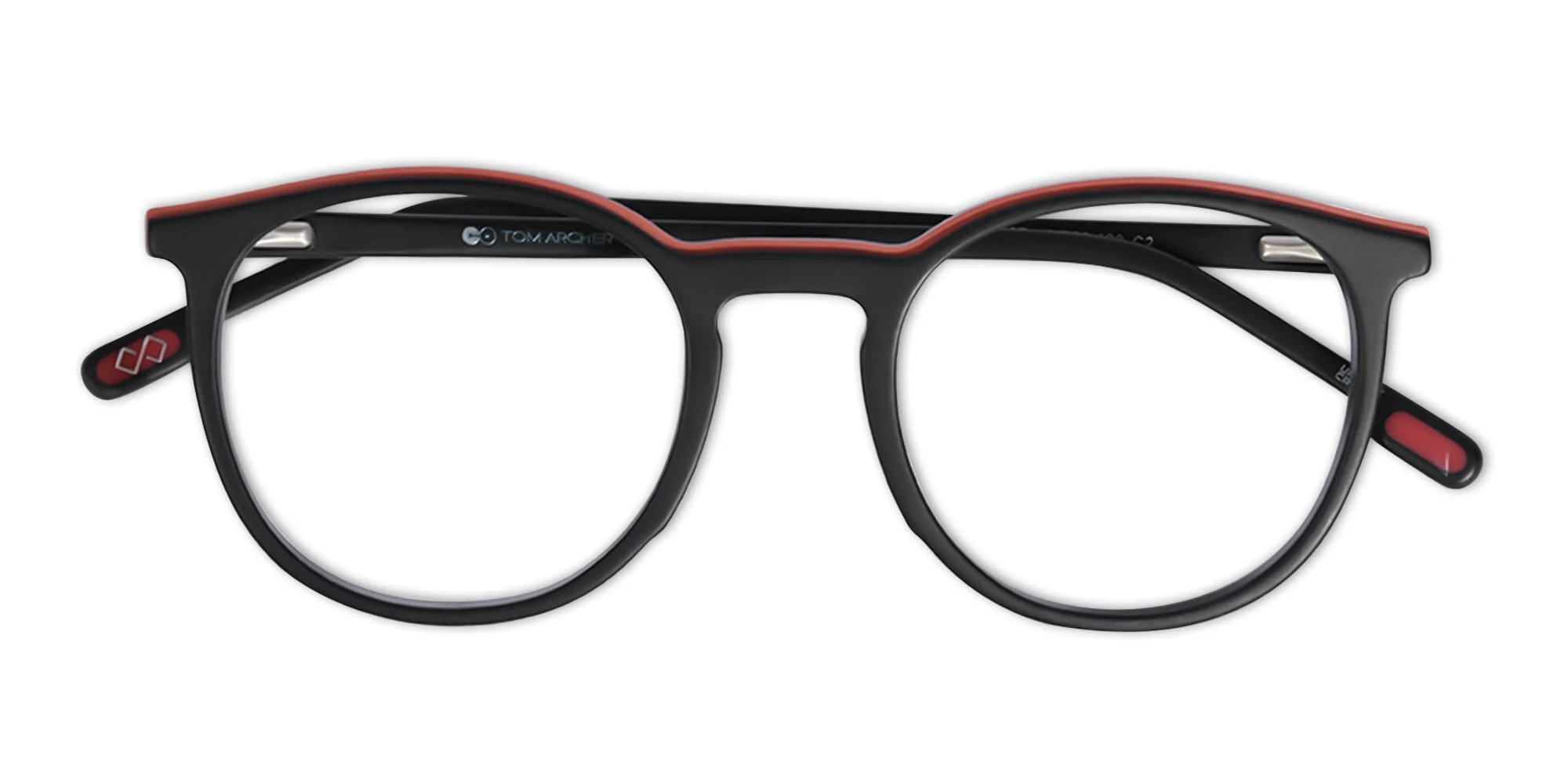 Matte Black Round Acetate Frame Glasses -1