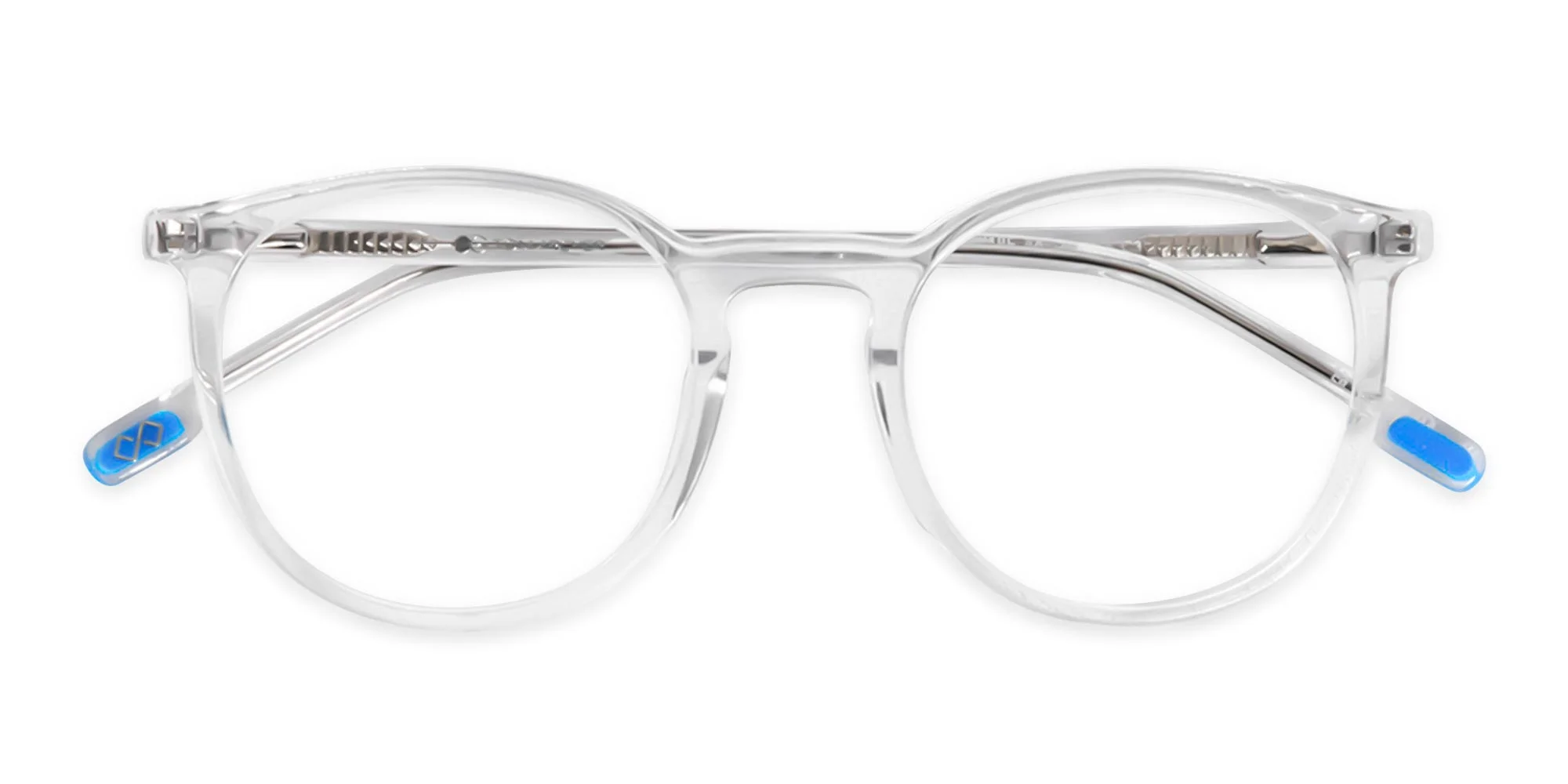 Crystal Clear Round Acetate Eyeglasses-1