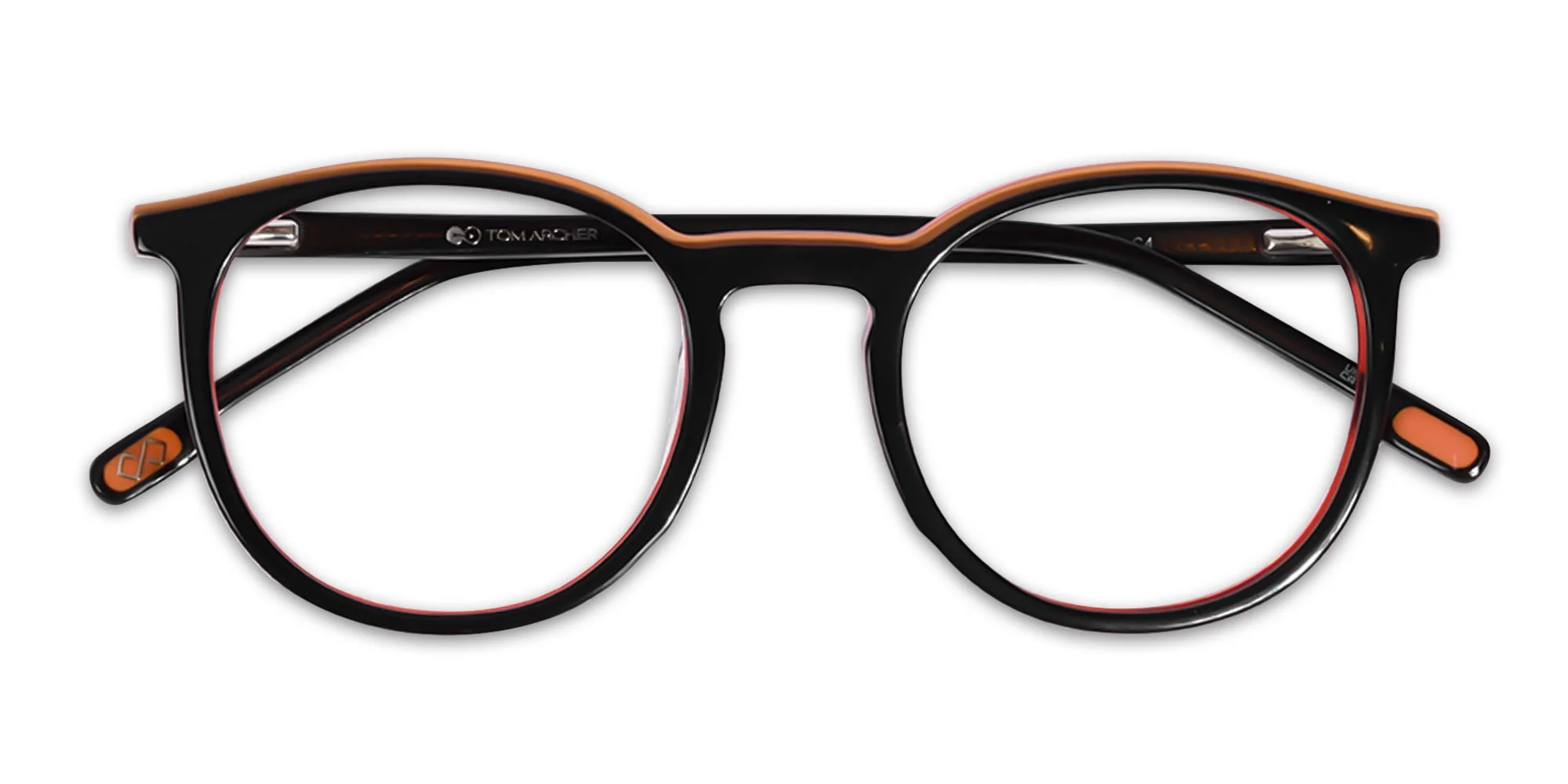 Black And Orange Round Glasses-1