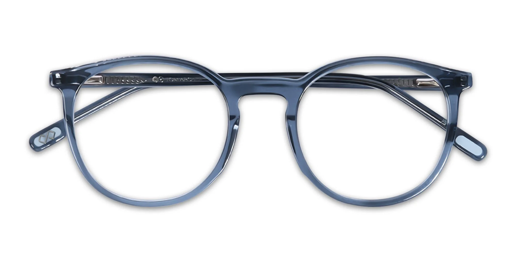 Crystal Denim Blue Round Eyeglasses-1