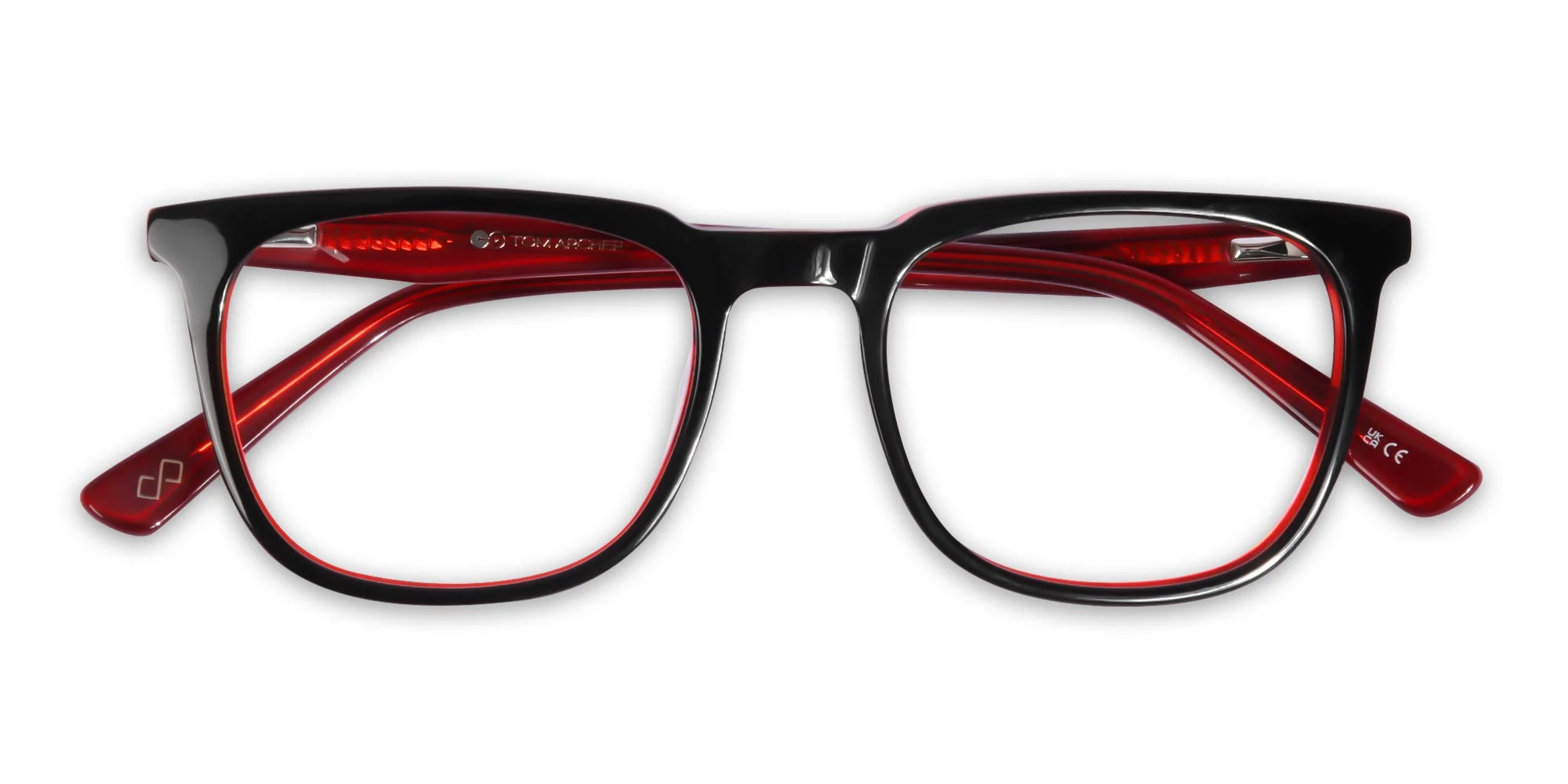 Black Red And Orange Square Eyeglasses-1