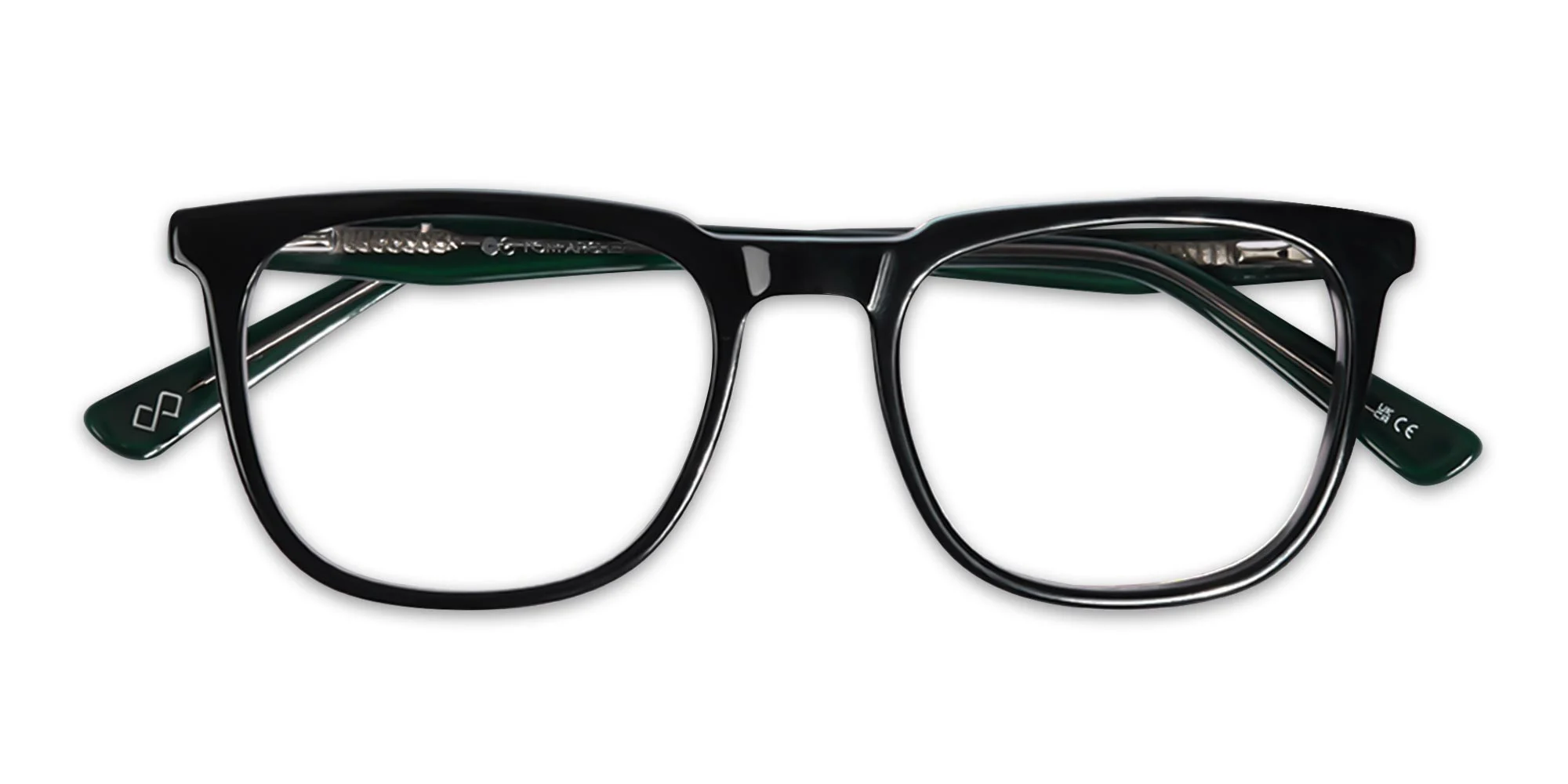 Black And Green Square Glasses-1