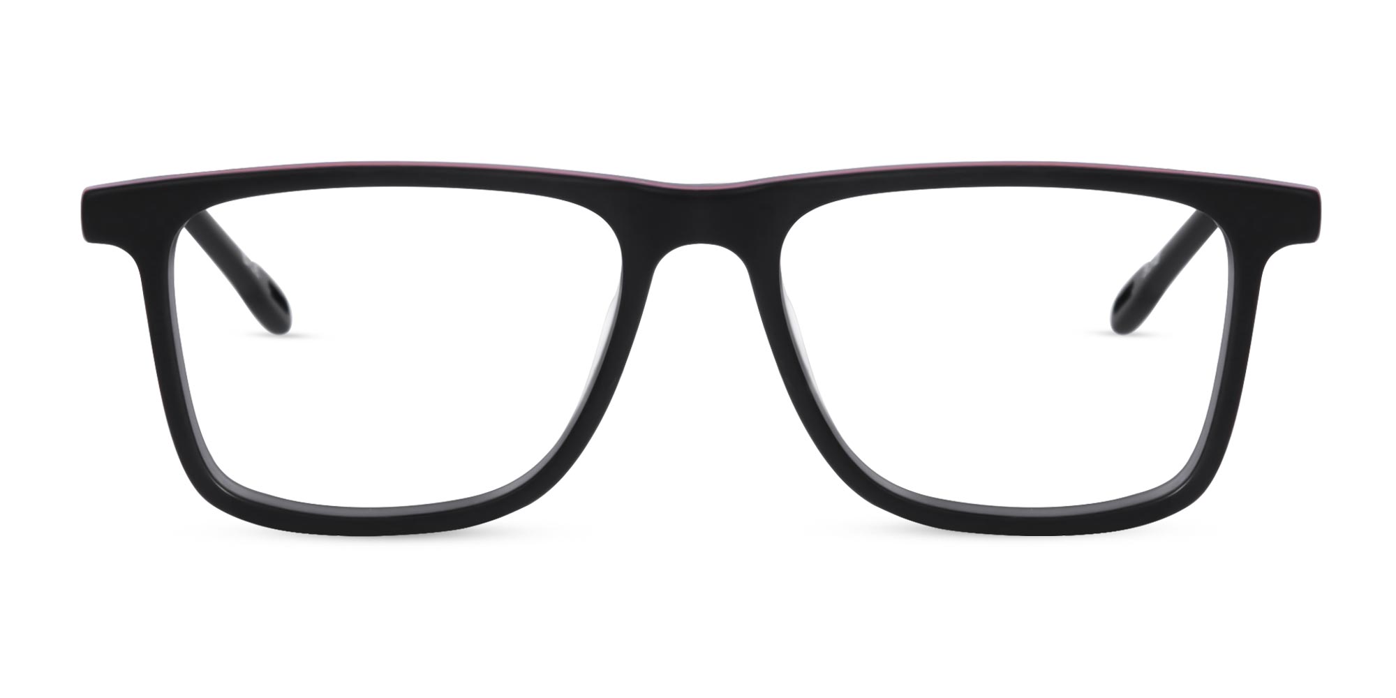 Matte Black Rectangular Acetate Full Rim Eyeglasses-1