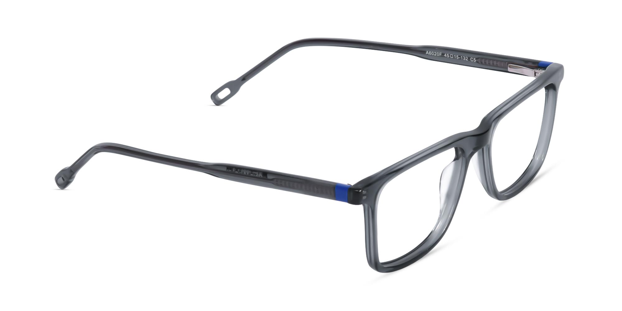 Crystal Slate Gray Rectangular Eyeglasses Frames-1