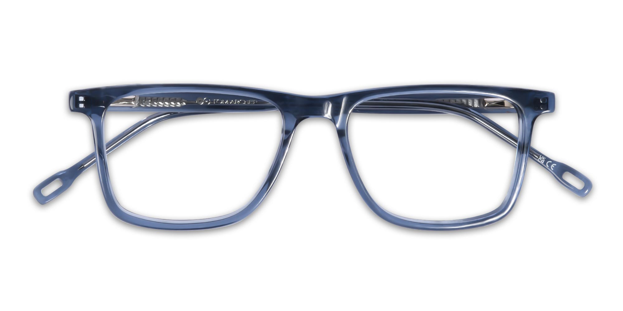 Crystal Denim Blue Rectangular Acetate Glasses-1