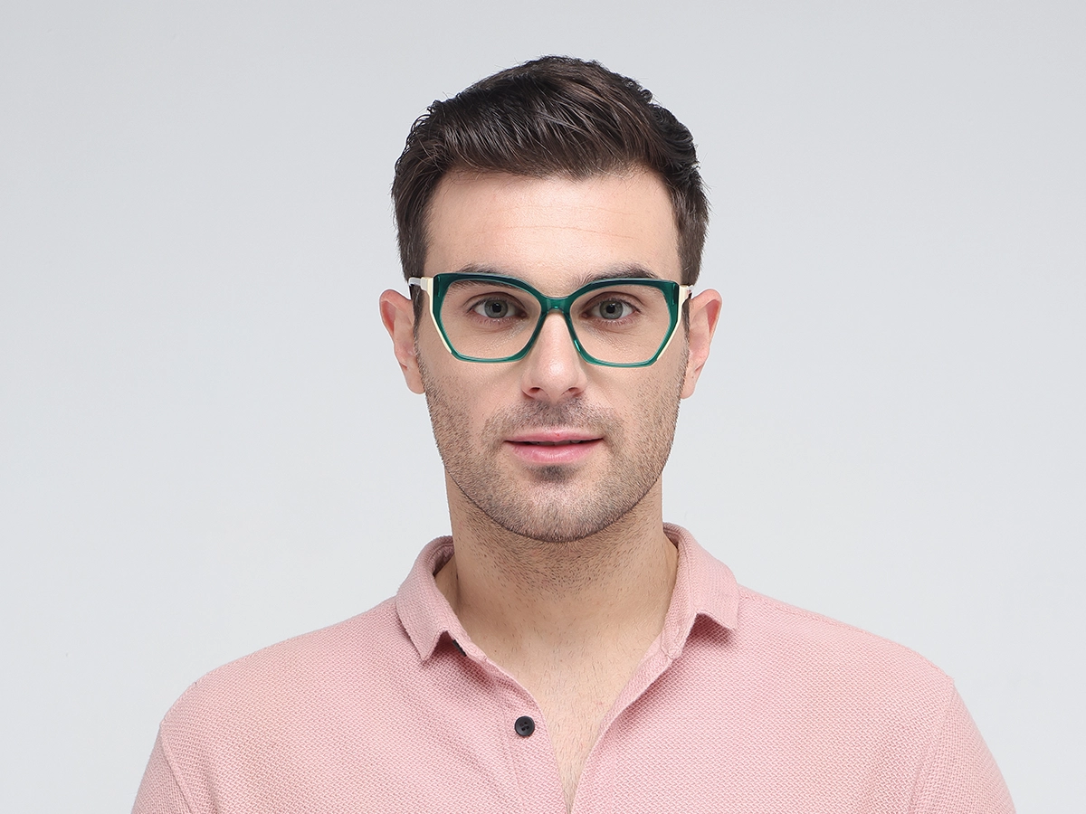 Teal Green Cat Eye Eyeglasses-1