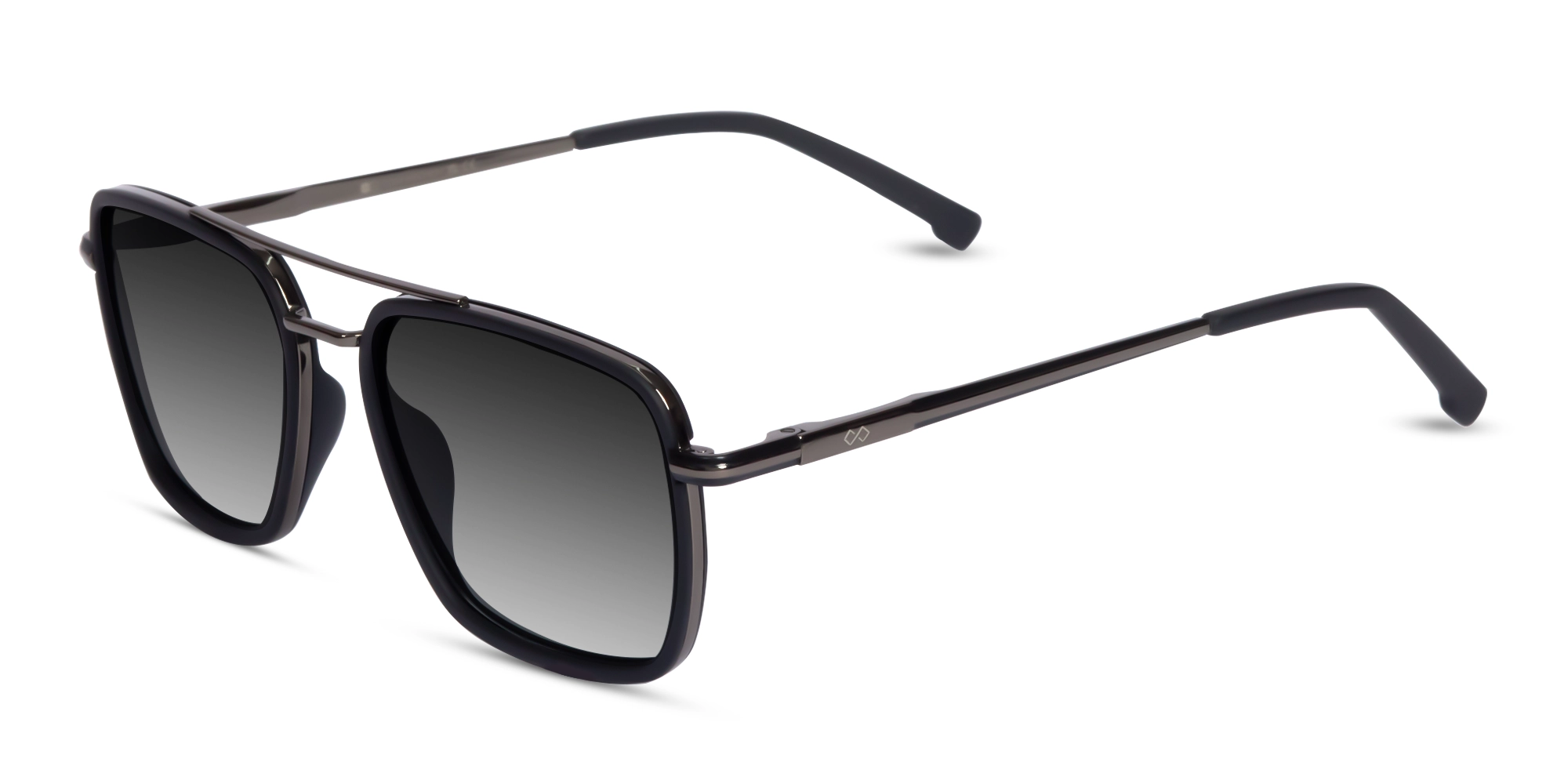 Matte Black & Gunmetal Fullrim Metal Sunglasses 1