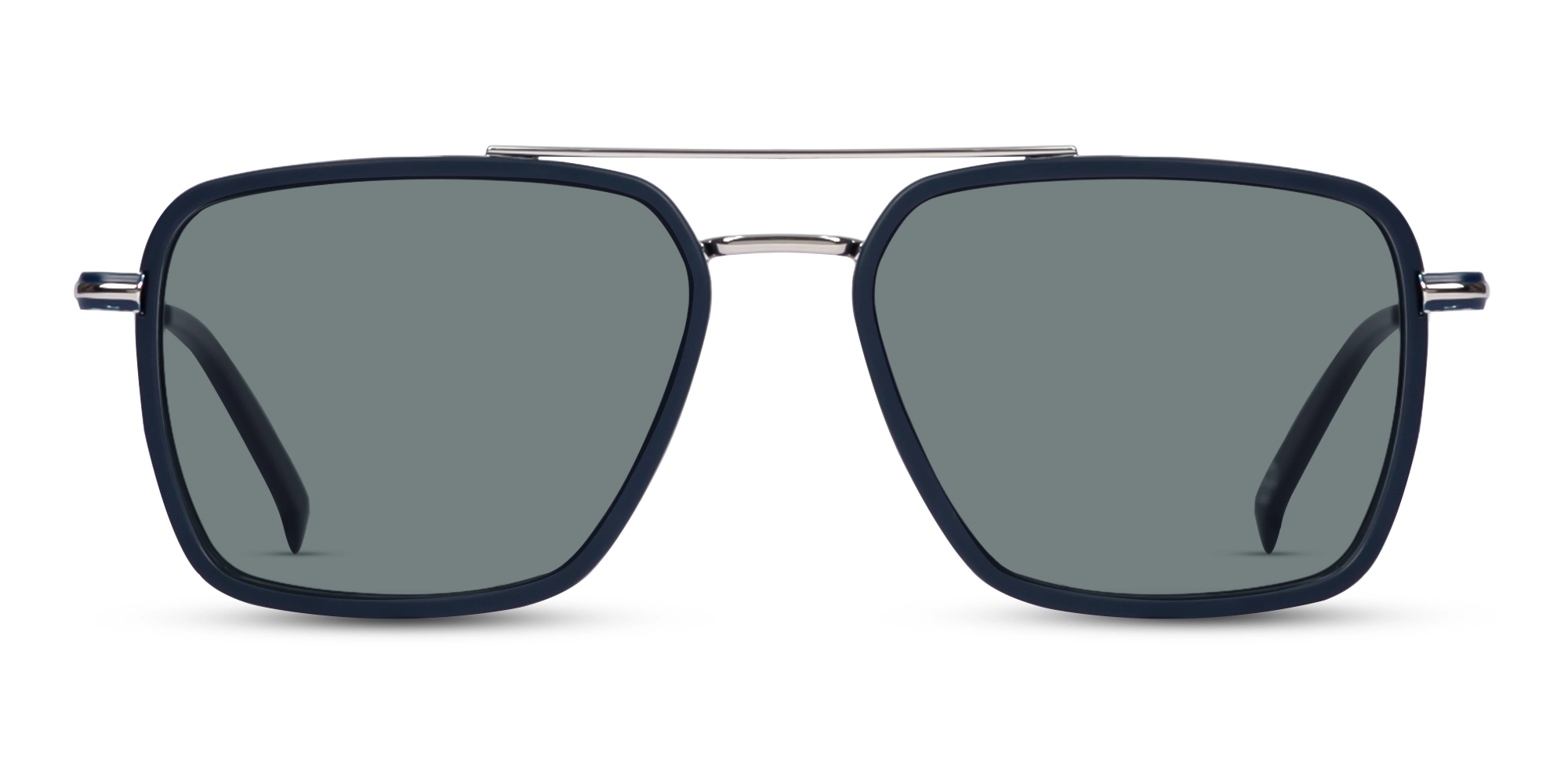 Matte Blue & Silver Metal Sunglasses 1